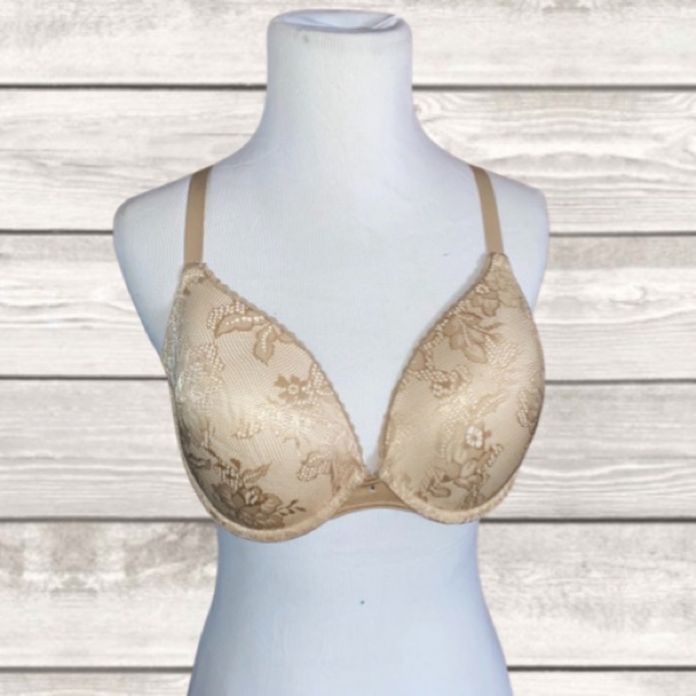 Sweet Nothings, Nude Bra w/ Lace Details, 38C, EUC